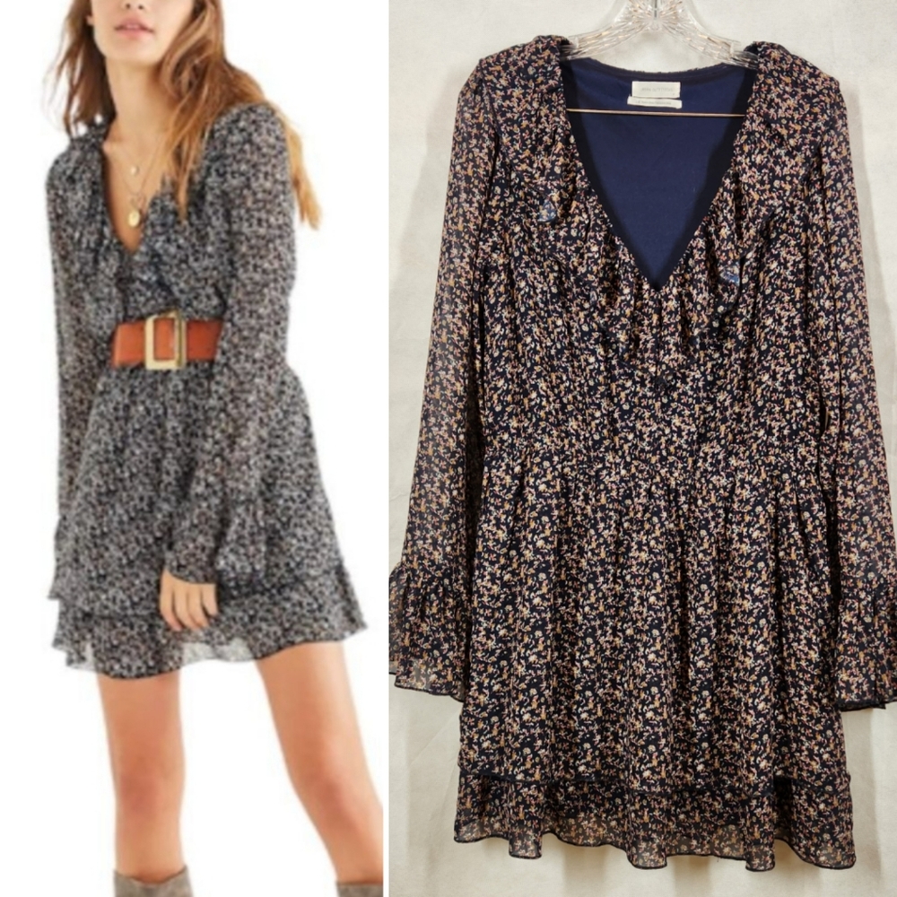 Urban Outfitters Boho Ruffled Tiered Dress